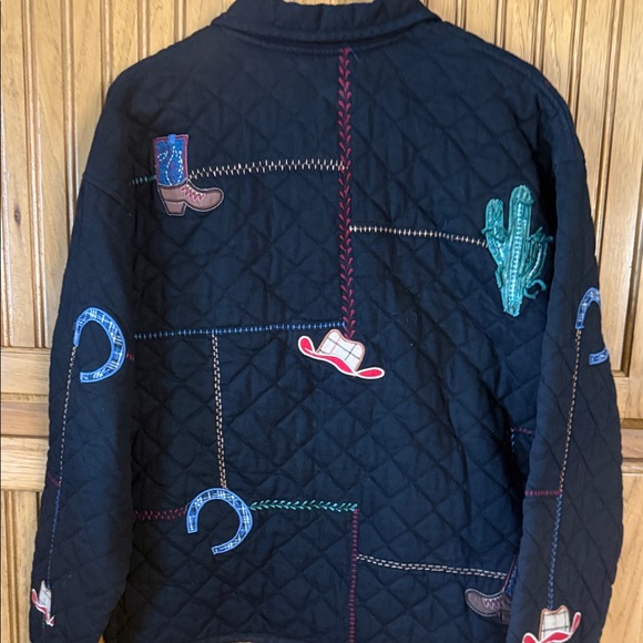 Women's Black Embroidered Jean Jacket - Picture 7 of 13